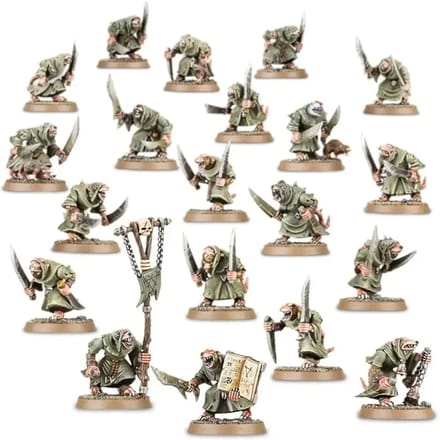 Set van 20 figuurtjes Games Workshop Warhammer AoS - Skaven Pestilens Plague Monks