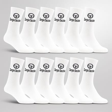 Sergio Tacchini Unisex Sportsokken 12 paar Wit 39-42