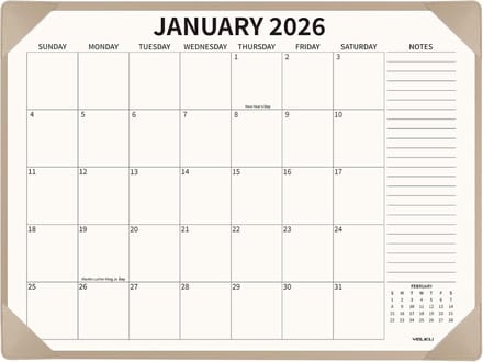Grote Bureaukalender Tafelonderlegger 2025-2026 Bureaubeschermer