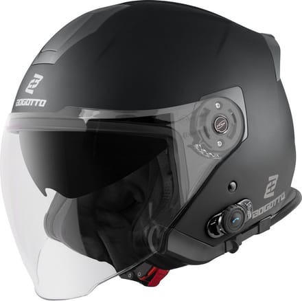 Bogotto H586 BT Solid Mat Zwart Bluetooth Jethelm - Helm