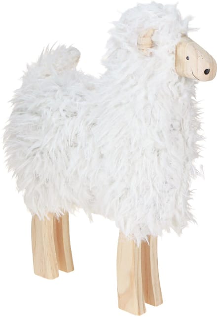 Houten Schaap Paasdecoratie Schaap Wit Natuurlijk 30x4.5x36.5cm