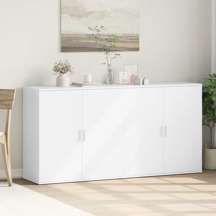 vidaXL - Dressoirs - 2 - st - 79x38x80 - cm - bewerkt - hout - wit
