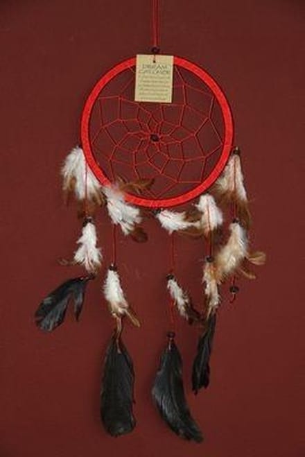Dromenvanger / Dreamcatcher Ø18cm zonder kleintjes  - rood
