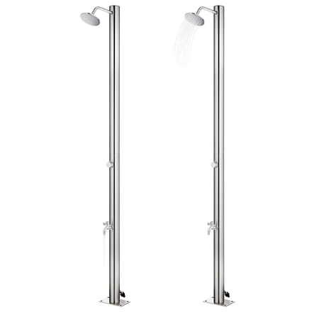 vidaXL - Buitendouche - met - bruine - basis - 220 - cm - roestvrij - staal