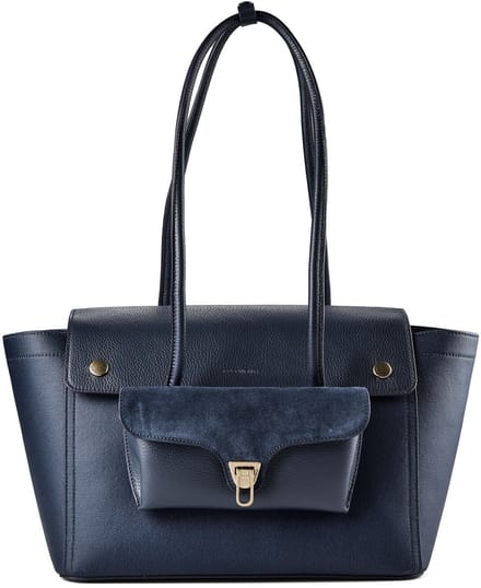 Coccinelle Double Beat Schoudertas Leder 33 cm - Dames - midn.b-midn-mid