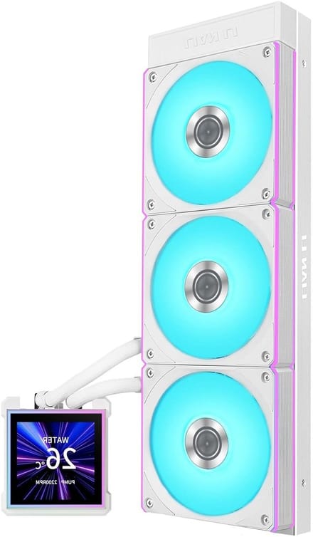 Waterkoeler PC - Component Koeling - Stabiele Prestaties - 3.4 Inch IPS Display - 360mm Radiator - Wit