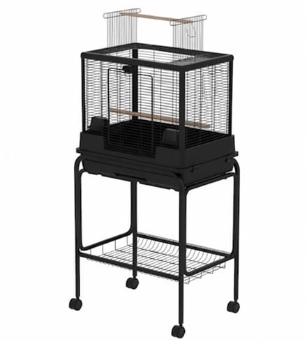 @Pet Vogelkooi Ceasar M met Standaard Zwart