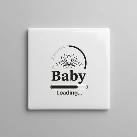 15x15 cm Baby Loading Tegel - Schattig Design met Lotus en Laadbalk