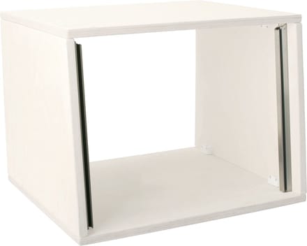 MUSIC STORE Studiorack 8HE berk MP bouwpakket, wit, 7° schuin - Studio racks
