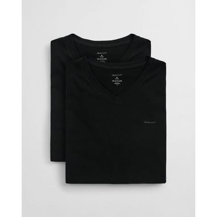 Gant T-Shirt Uni Cotton V-Neck 2Pack Zwart / male