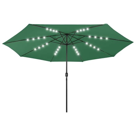 vidaXL - Parasol - met - LED-verlichting - 400 - cm - groen