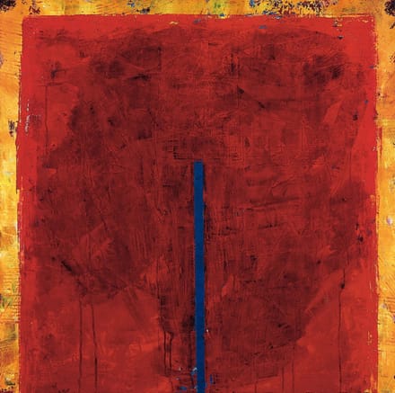 Kunstdruk Ralf Bohnenkamp - Contrasting Red 98x98cm