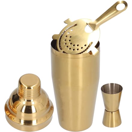 Cocktailset Modieus 750ml Roestvrij Staal Barware Gereedschapsset met Zeef Maatbeker Shaker beige
