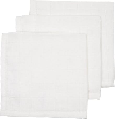 Meyco Baby Uni monddoekjes - 3-pack - hydrofiel - white - 30x30cm