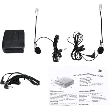 Casque de moto casque interphone système de Communication 2 voies écouteur + micro