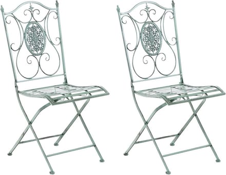 Set van 2 Tuinstoelen - Inklapbaar - Antiek Groen