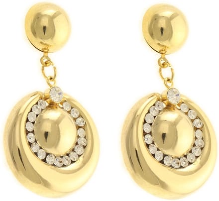 Behave - Dames oorbellen - Goudkleur rond hanger - Luxe glamour 4,5 cm