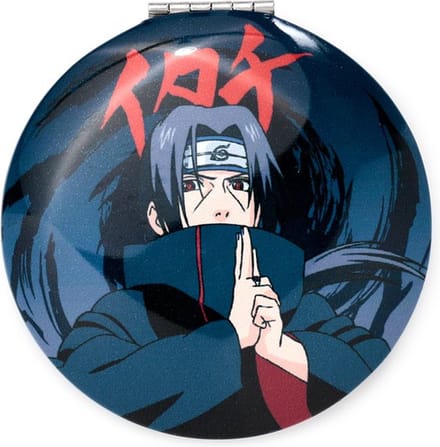 Spiegeltje Make-Up Compact Klep - Naruto Ninja Manga - Sasuke Uchiha - 6.5x6.5x1cm