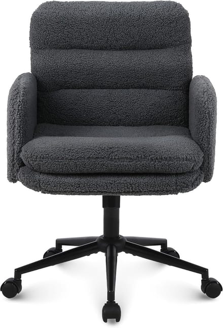 Bureaustoel - Comfortabele stoel - Thuiswerken - Zacht kasjmier - 97 cm hoog - Donkergrijs