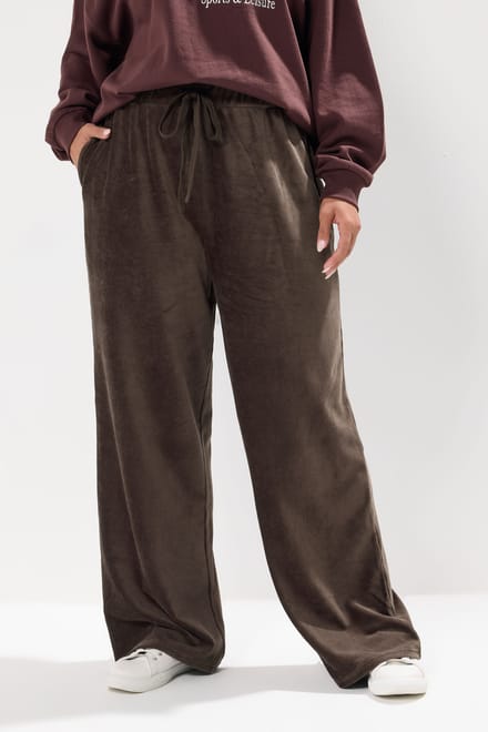 Yours Bruine Koord Trekkoord Wijde Broek Size 44