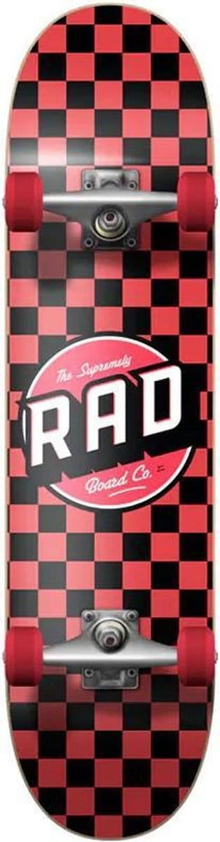 RAD - Dude Crew Checkers Compleet Skateboard Black/Red 7.5