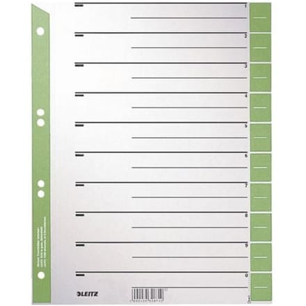 16520055 - Numeric tab index - Cardboard - Green - Grey - A4 - 230 g/m² - 240 mm