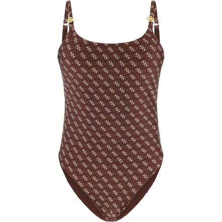 slim fit badpak met all-over logoprint