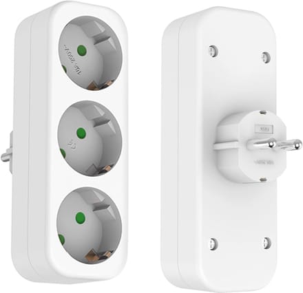 Stekkerverdeler - Stopcontact splitter - Meer apparaten - Kinderbeveiliging - 3-voudig - Wit
