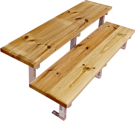Buitentrap staal OSLO H37cm - 2 treden geïmpregneerd hout breedte 120cm