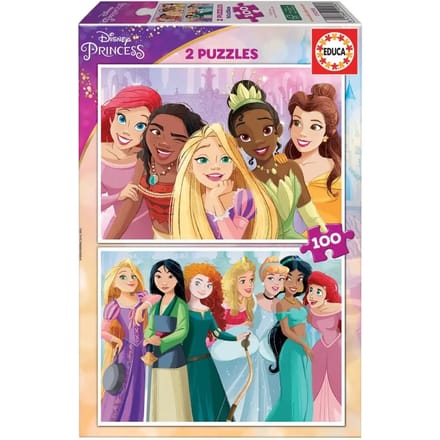 Puzzel van 2 x 100 stukken Educa Disney Princess