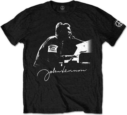 John Lennon - People For Peace Heren T-shirt - M - Zwart