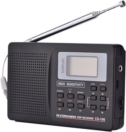 Cosensi - Draagbare Miniradio met FM/AM/SW Ontvangst en Klokfunctie