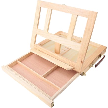 Chevalet d'Artiste Pliant Réglable Dessin Peinture Portable Table Chevalet Boîte avec Tiroir beige