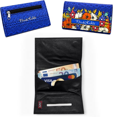 Frida Kahlo Shag Etui - Tabak Etui - Kunstleer - Unisex - Shag Mapje - Blauw