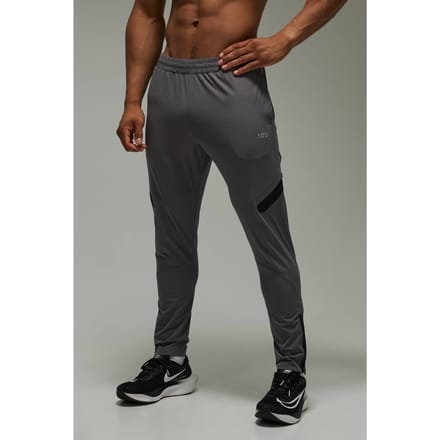 Heren Active Tape Zip Taps Toelopende Jogger | Charcoal | Size XL