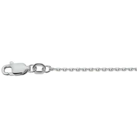 Zilver Gerhodineerde Collier anker gediamanteerd 1 1326289 60 cm
