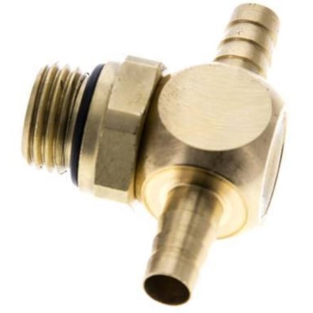 6 mm & G1/4'' Messing T-slangpilaar met buitendraad NBR Afdichting