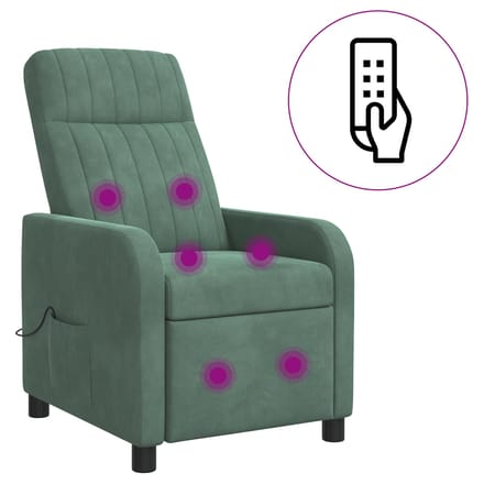 vidaXL - Massage - Relaxstoel - Zeegroen - fluweel