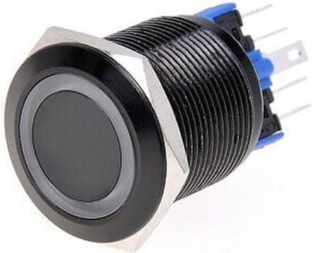 Push schakelaar blauwe verlichting - 19mm