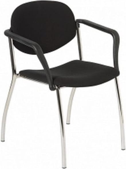 Vergaderstoel Ruby kleur Zwart materiaal Stof Met armleuningen framekleur Chroom