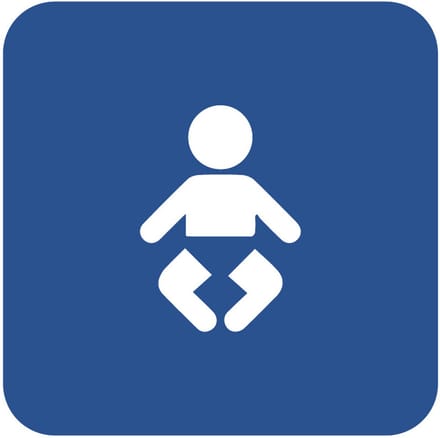 WC deur sticker baby verschoonplaats 100 x 100 mm