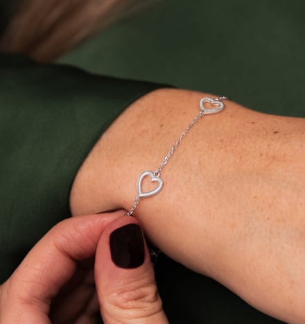 Armband 'Drie Hartjes' - Zilver