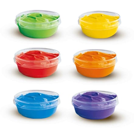 SES Creative Vingerverf - 6 Kleuren in Potjes - Vanaf 2 Jaar - 6 x 45 ml - Knutselen - Glutenvrij - Schoencadeautjes Sinterklaas