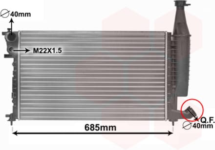 Van Wezel - RADIATOR VOOR CITROEN BERLINGO 1996-2002 0000133047