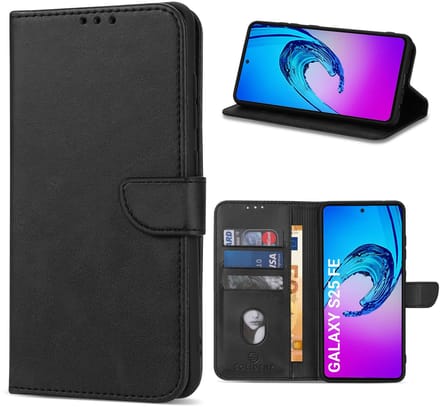 Solidenz hoesje - Geschikt voor Samsung Galaxy S25 FE - Bookcase - Zwart