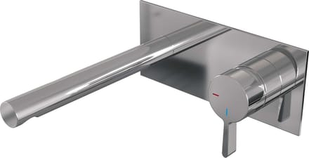 Brauer Chrome Edition inbouw wastafelmengkraan met rechte uitloop en afdekplaat model E1 chroom