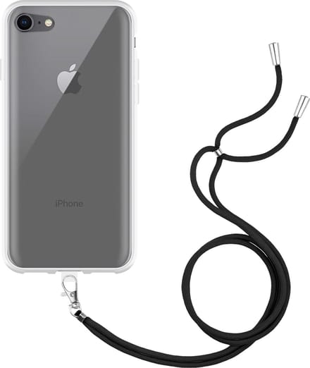 Cazy hoesje met koord geschikt voor iPhone 8 Hoesje met Koord - Flexibele Case - Transparant
