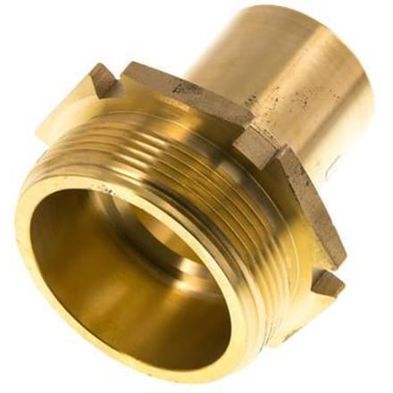 G 2'' Buitendraad x 38mm Messing Slangpilaar met Veiligheidskraag DIN 2817