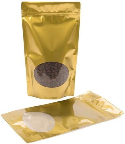 Stazakken Goud met ovaal Venster 17x9x28,5cm | 340 gram (100 stuks)