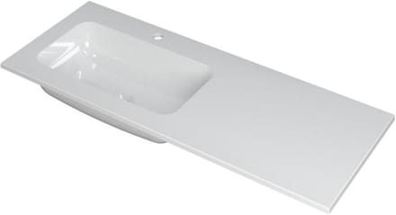 INK Faktor Wastafel Polystone Links met 1 Kraangat - 1200x450x15 mm - Glans Wit
